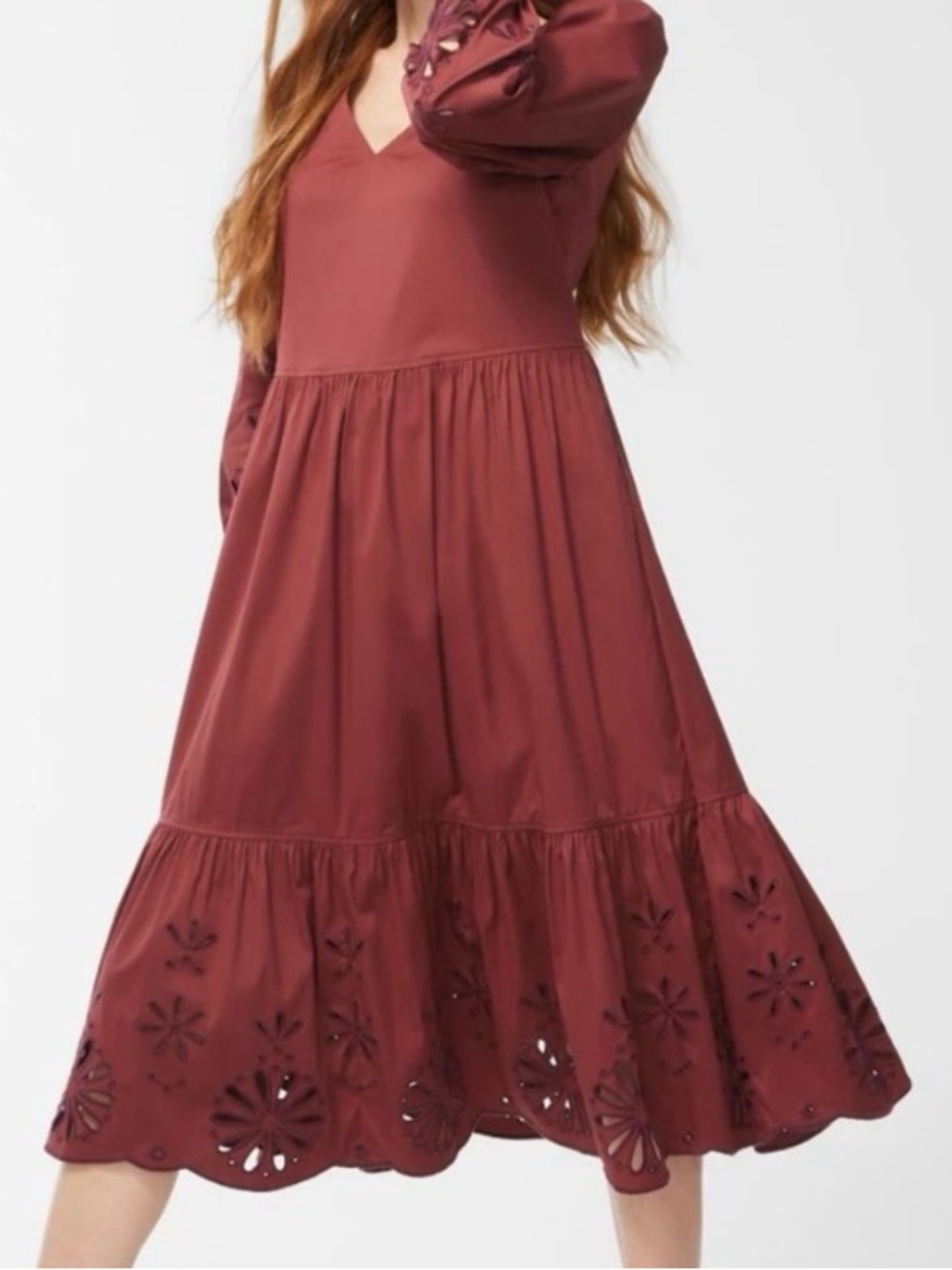 NEW CHIC’S EYELET MIDI DRESS IN SABLE SZ  18 3.5 RETAIL 179.00